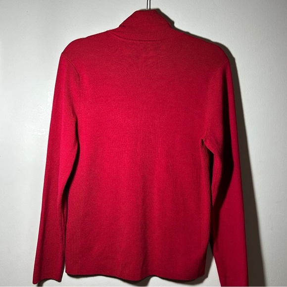 Chico’s Red Turtleneck Ribbed Sides Sweater size 2 (L) - Picture 8 of 8